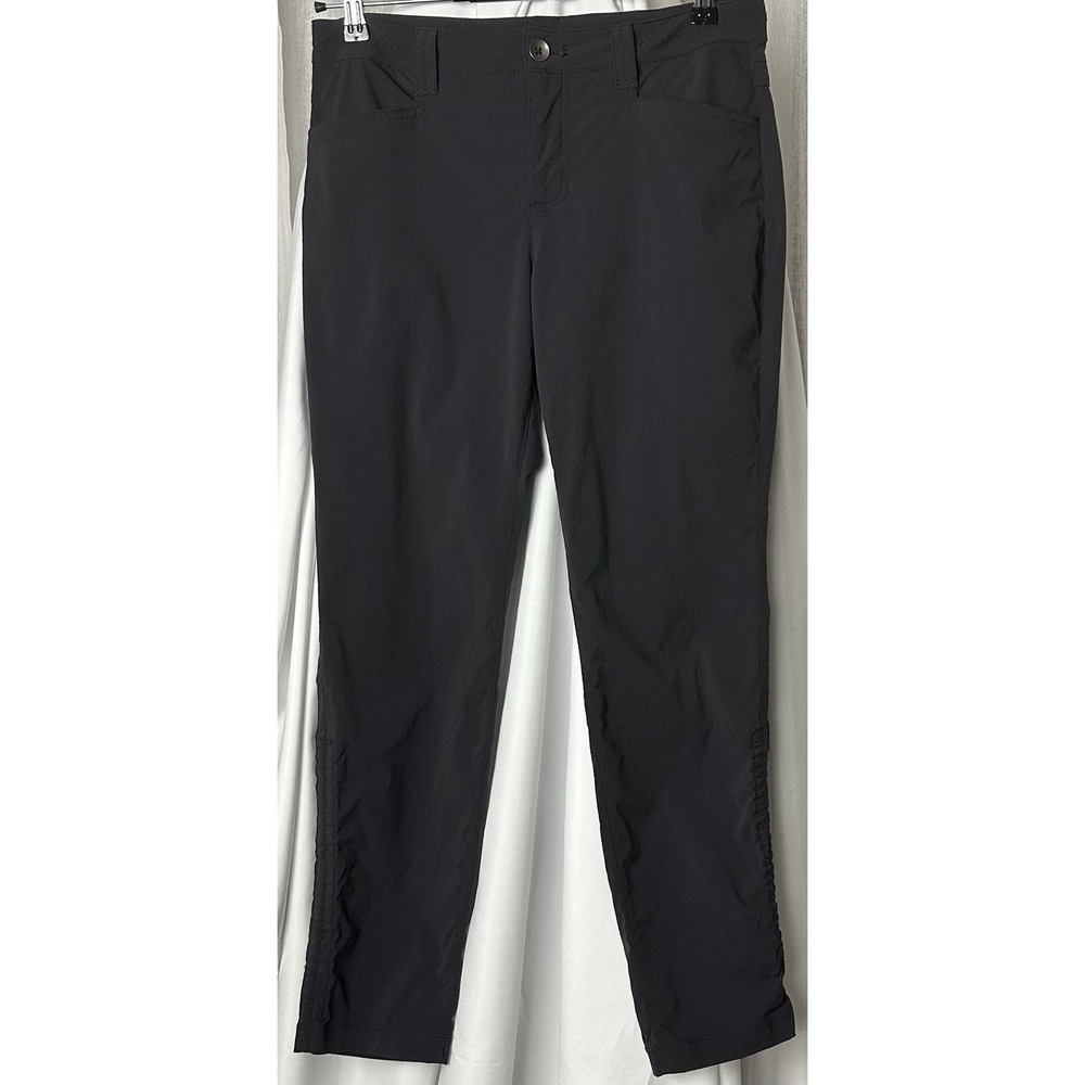 EDDIE BAUER Travex Trail Pants Women's 6 Black Cinch Leg Hiking Outdoor Gorpcore